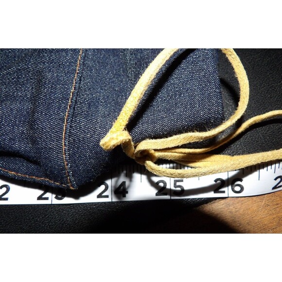 GDS Goddess Denim Jean Button Up Blouse Shirt Laced Up Sleeves Vintage Size XL - Picture 14 of 14